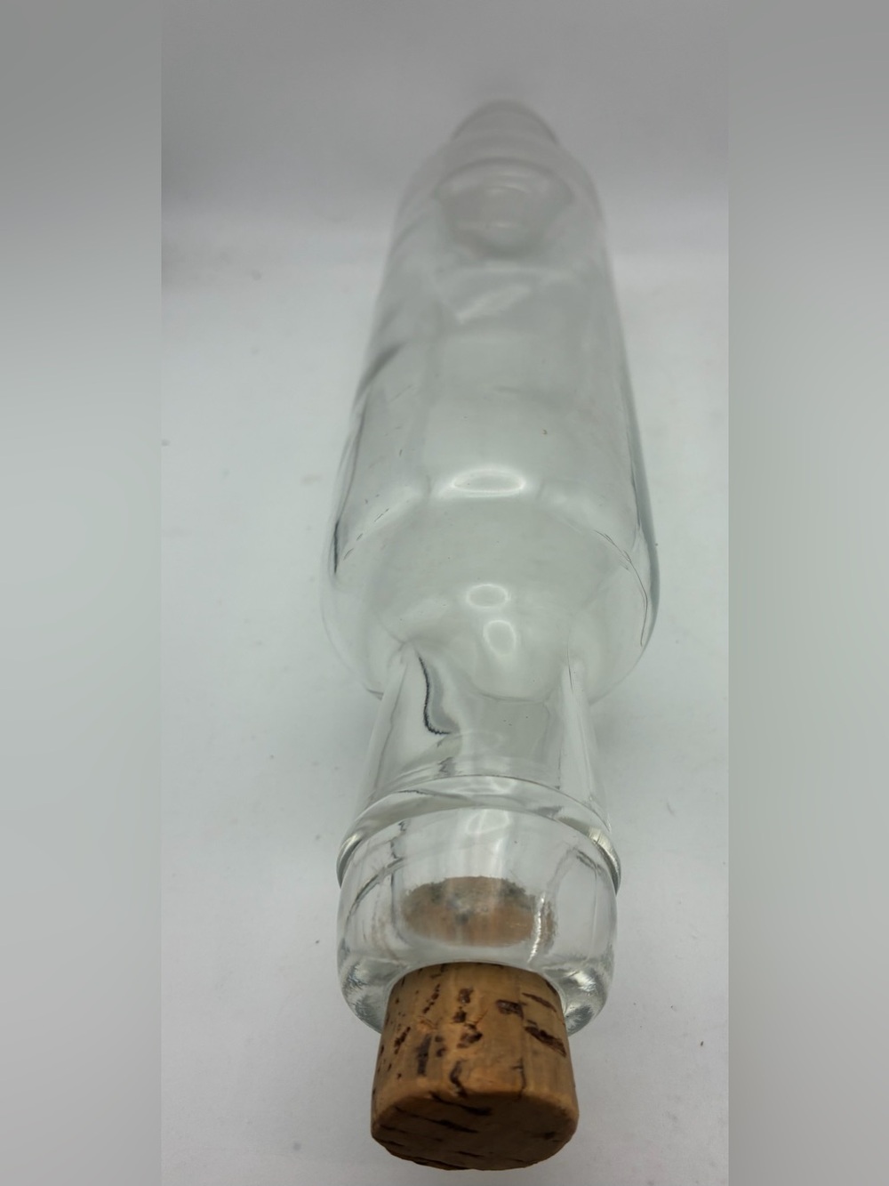 Vintage Clear Glass Rolling Pin Cork Stopper Hollow Water Filled Baking Kitchen - Picture 3 of 3